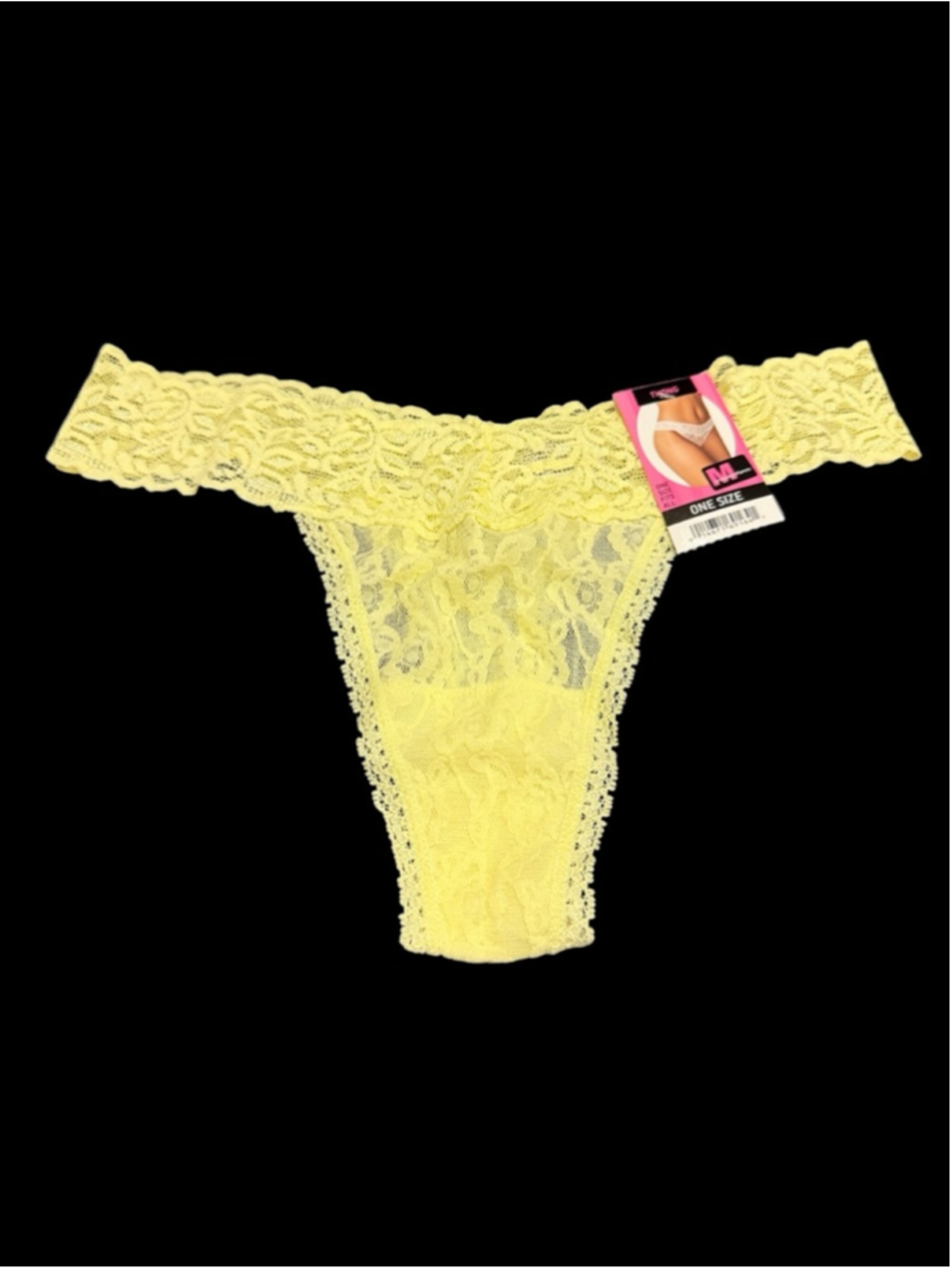 Women's Maidenform One Size Yellow Lace Thong Panty